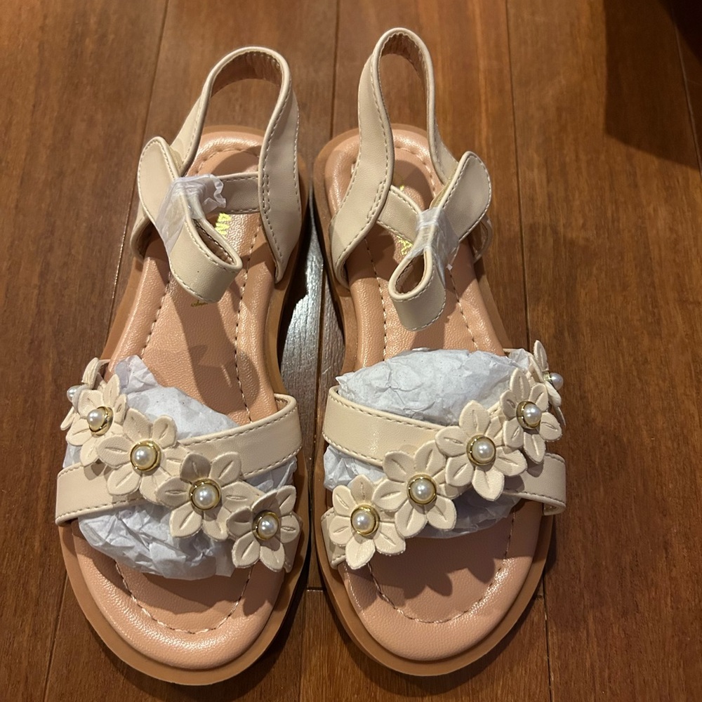 PANDANINJIA Elva Girls Sandals Open Toe Summer Shoes Dress Sandal size 11